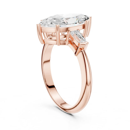 Marquise Three Stone Lab Grown Diamond Engagement Ring