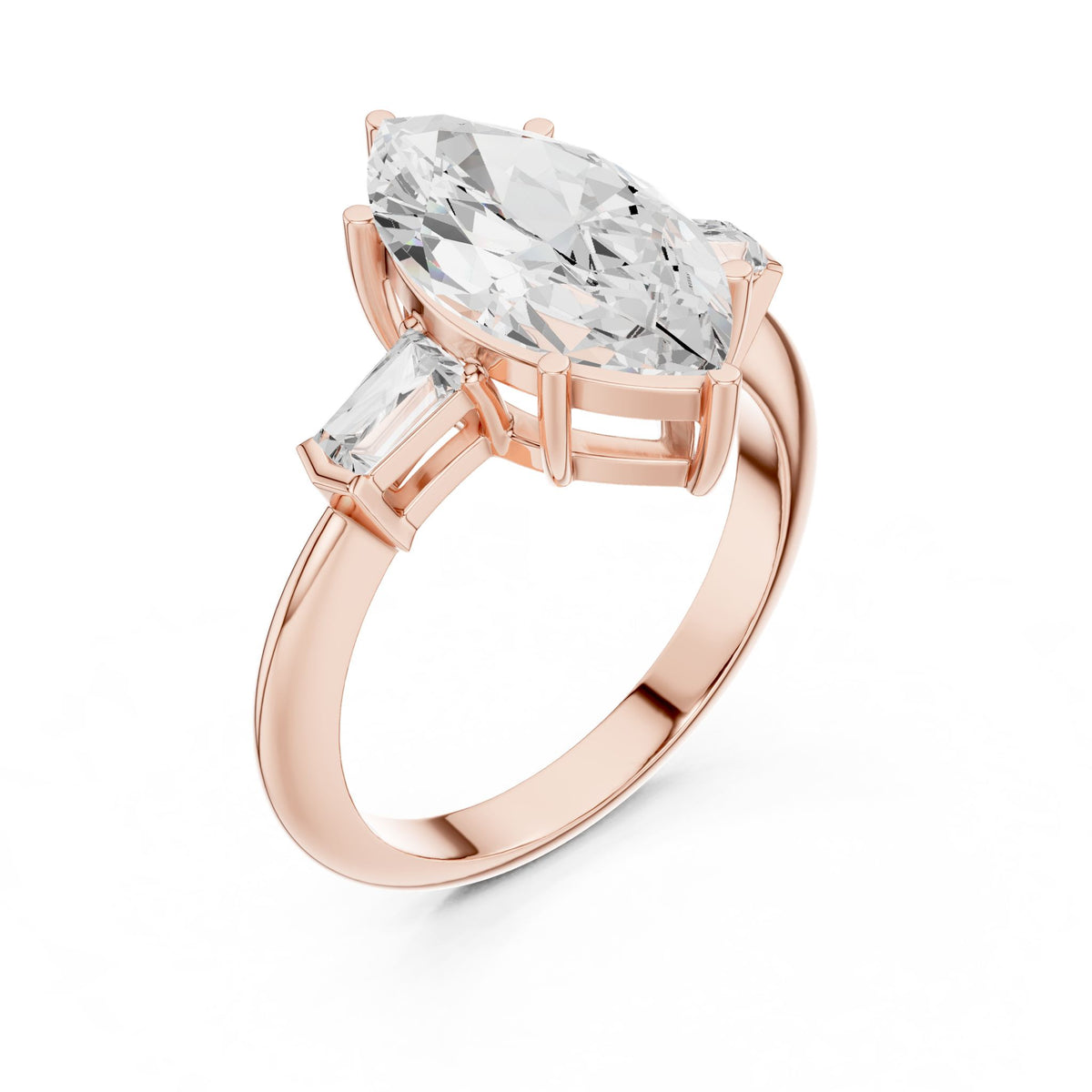 Marquise Three Stone Lab Grown Diamond Engagement Ring