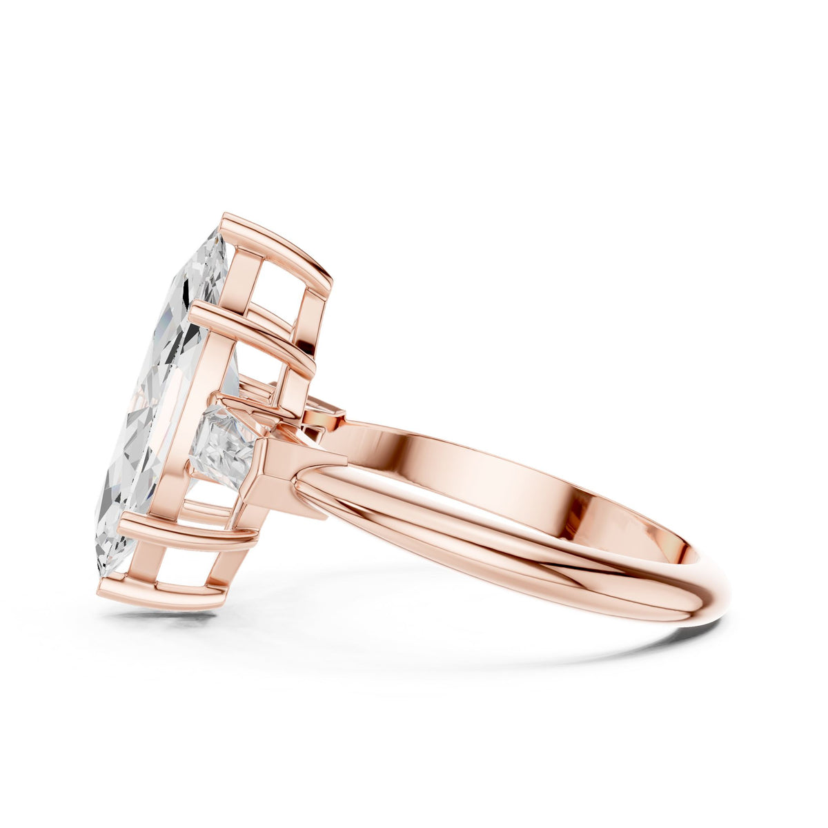 Marquise Three Stone Lab Grown Diamond Engagement Ring