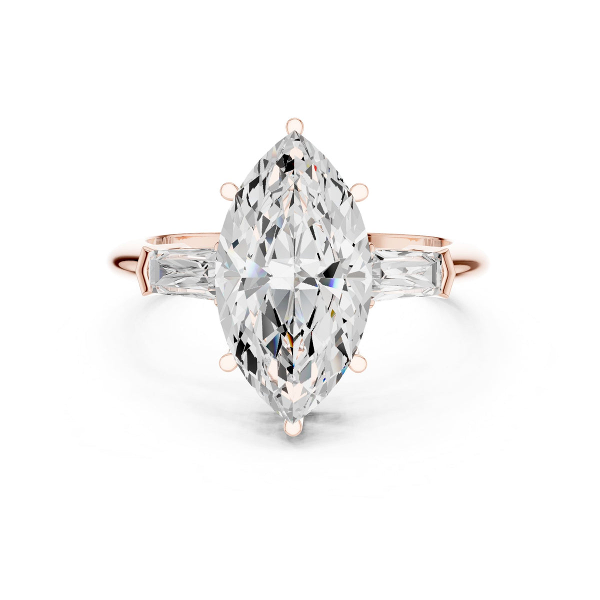 Marquise Three Stone Lab Grown Diamond Engagement Ring