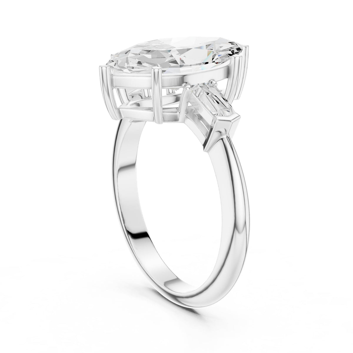 Marquise Three Stone Lab Grown Diamond Engagement Ring