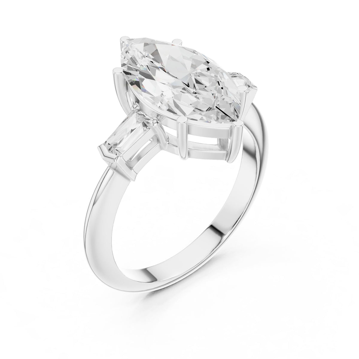 Marquise Three Stone Lab Grown Diamond Engagement Ring