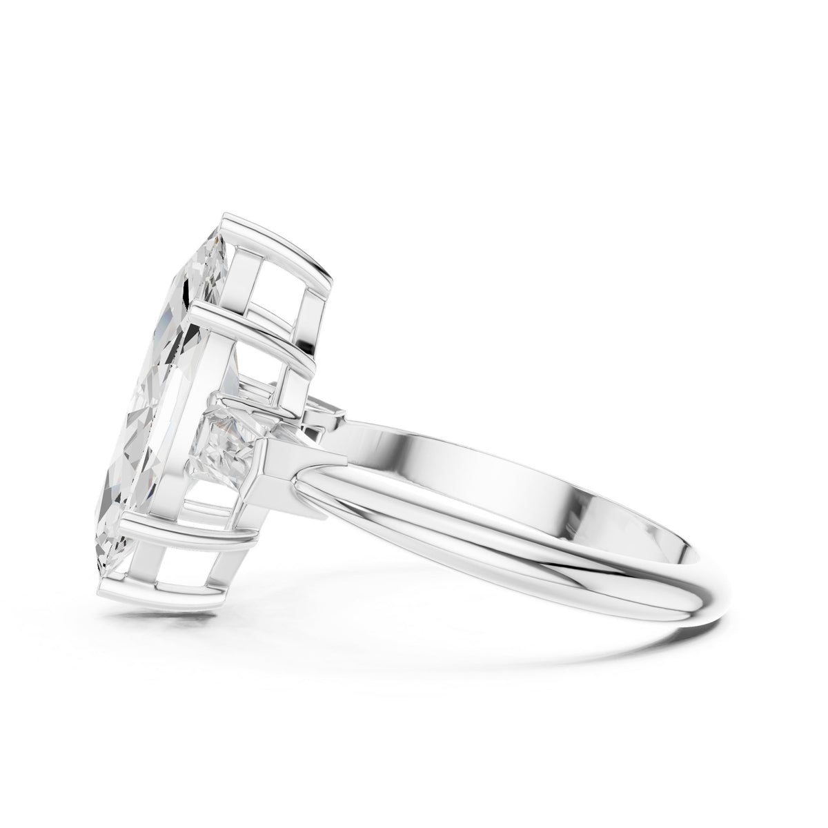 Marquise Three Stone Lab Grown Diamond Engagement Ring