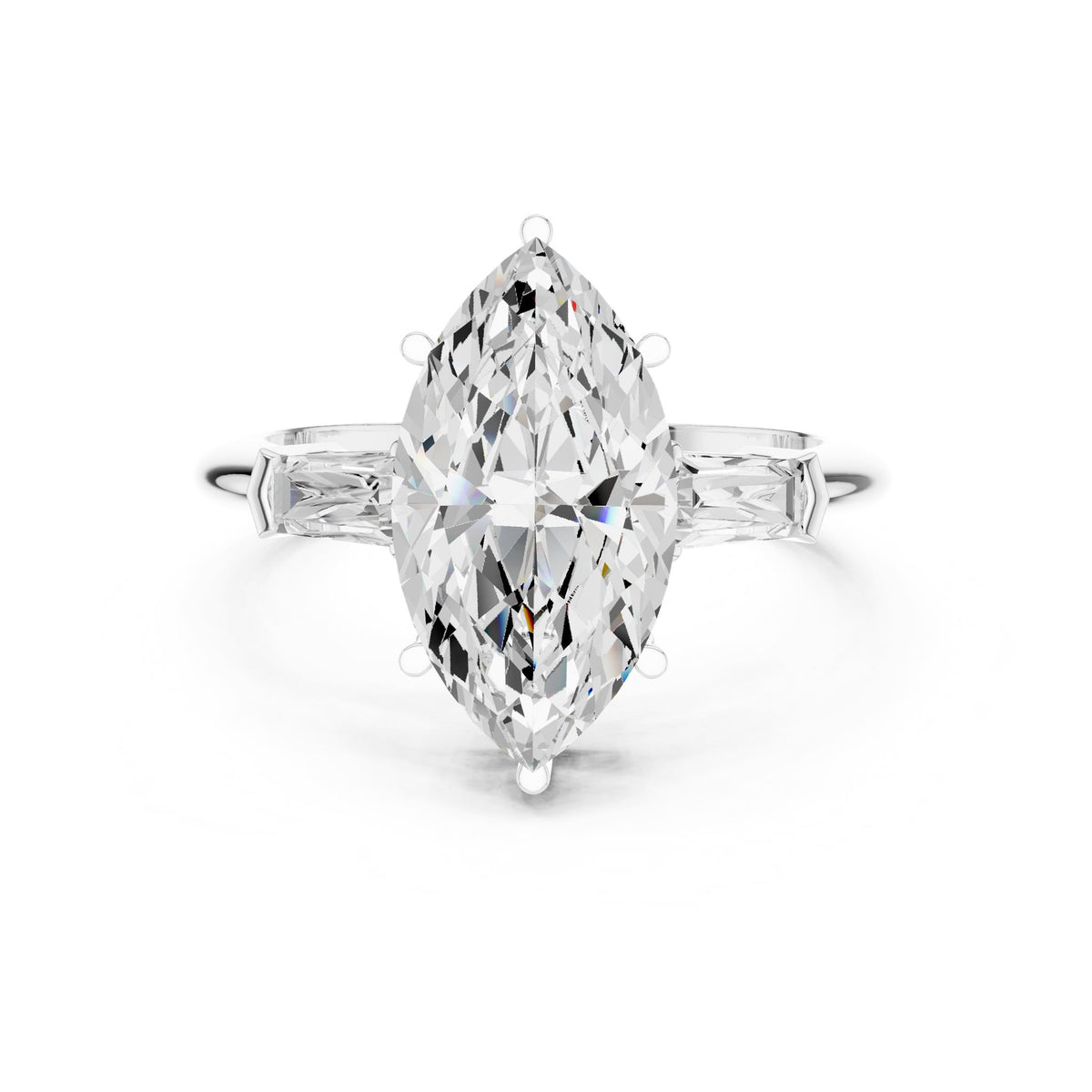Marquise Three Stone Lab Grown Diamond Engagement Ring