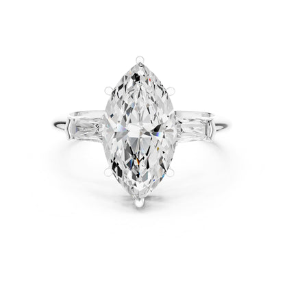 Marquise Three Stone Lab Grown Diamond Engagement Ring