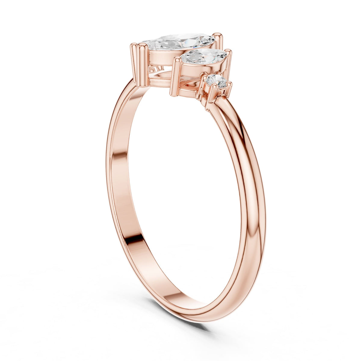 Marquise Three Stone Lab Grown Diamond Engagement Ring