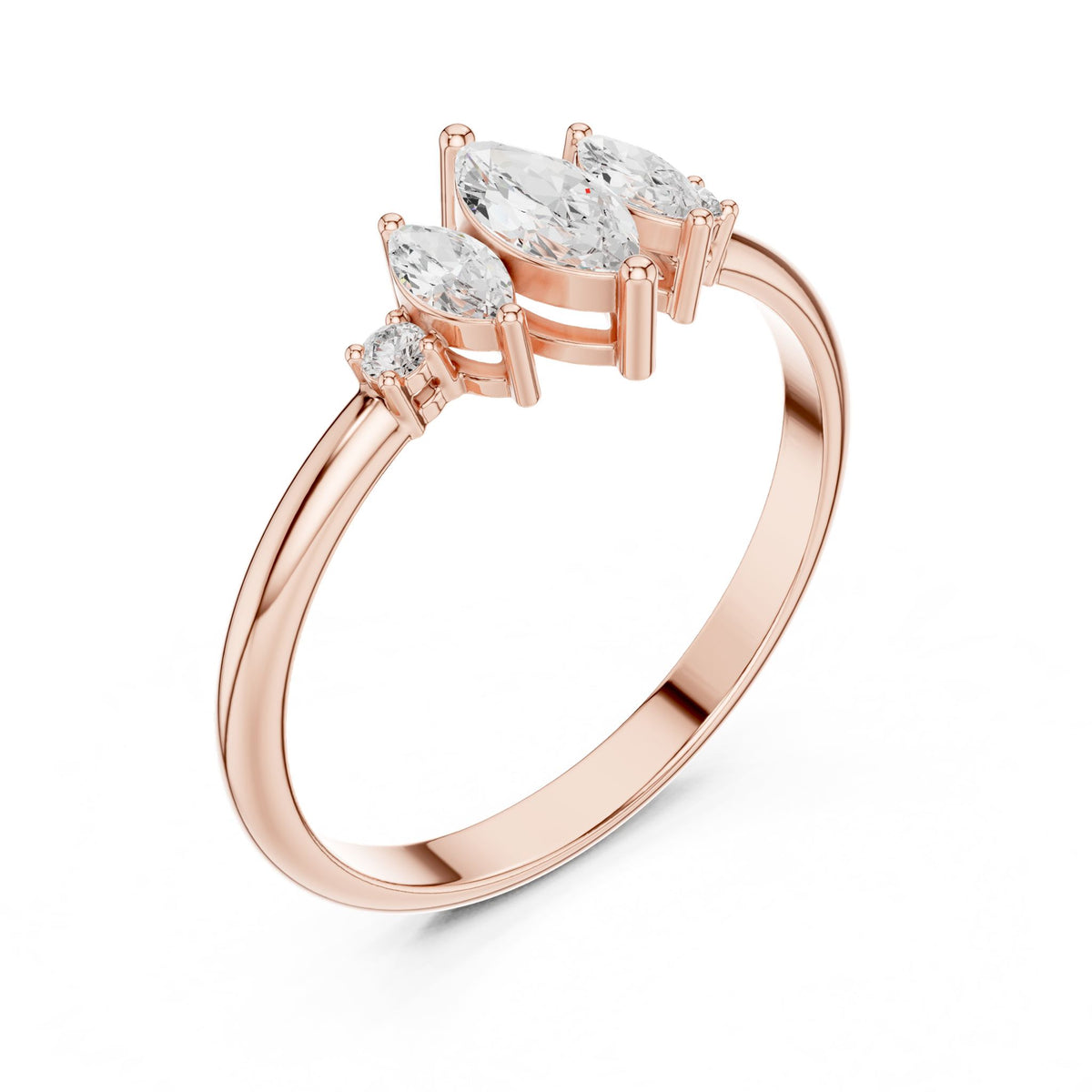 Marquise Three Stone Lab Grown Diamond Engagement Ring