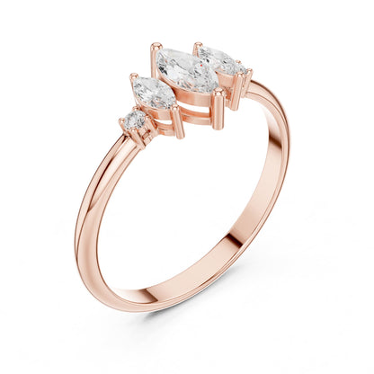 Marquise Three Stone Lab Grown Diamond Engagement Ring