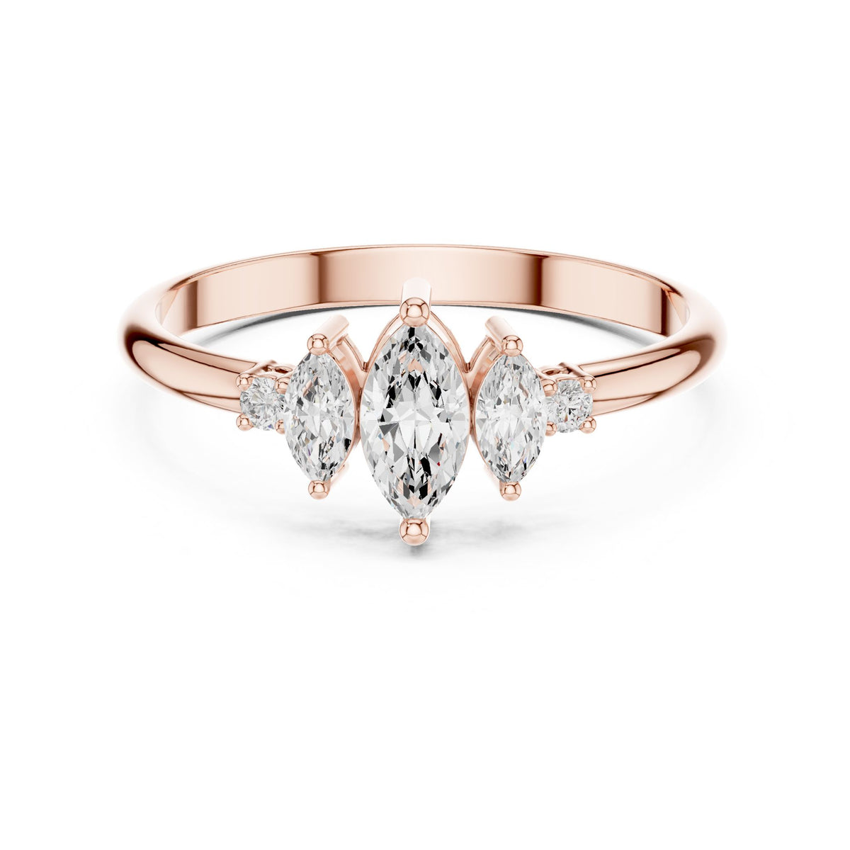 Marquise Three Stone Lab Grown Diamond Engagement Ring