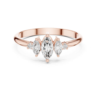 Marquise Three Stone Lab Grown Diamond Engagement Ring