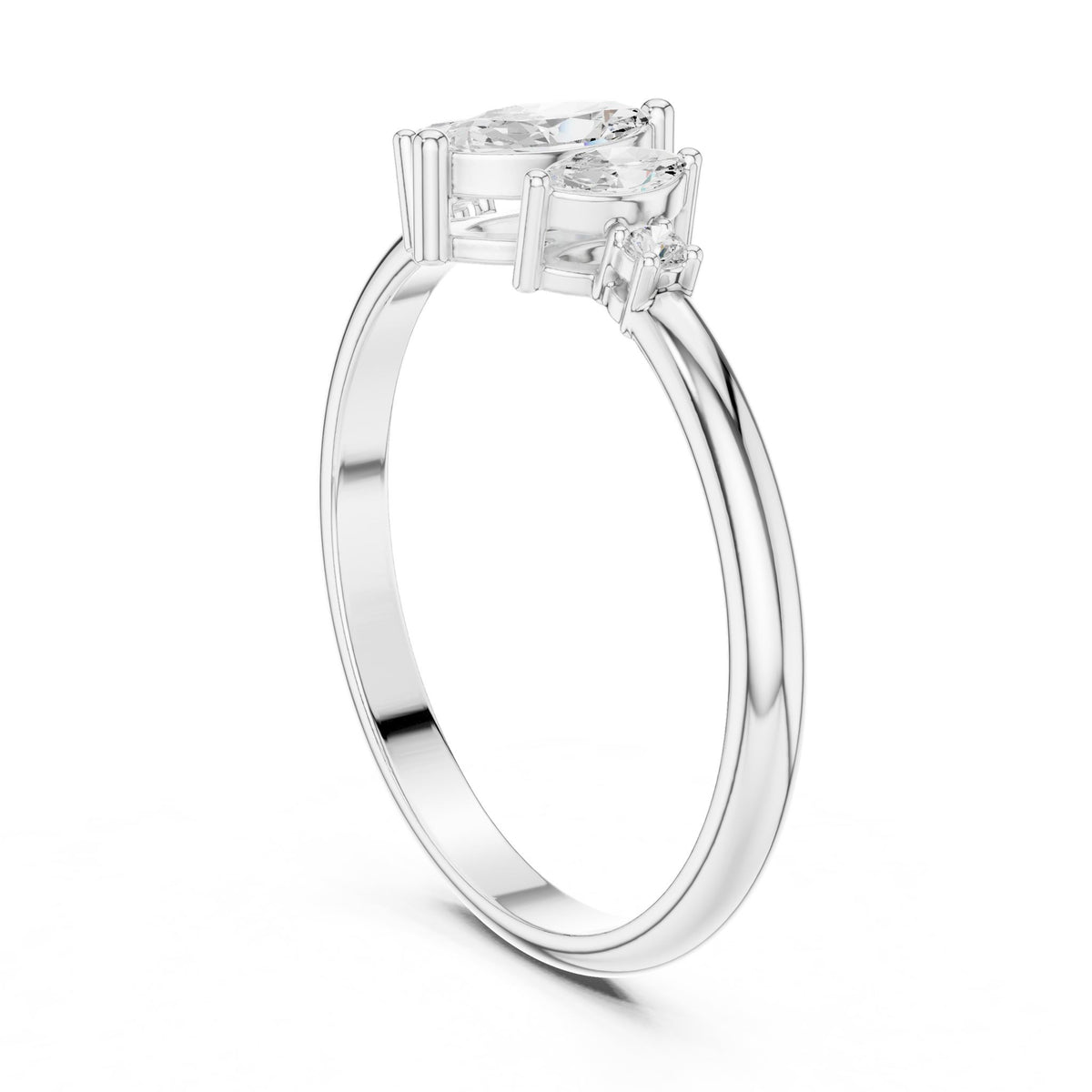 Marquise Three Stone Lab Grown Diamond Engagement Ring
