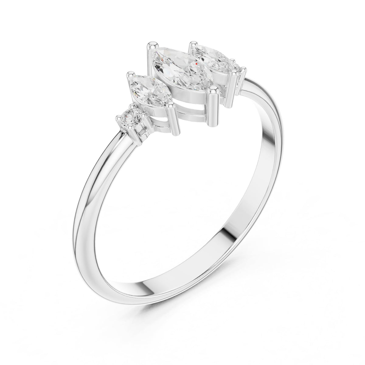 Marquise Three Stone Lab Grown Diamond Engagement Ring