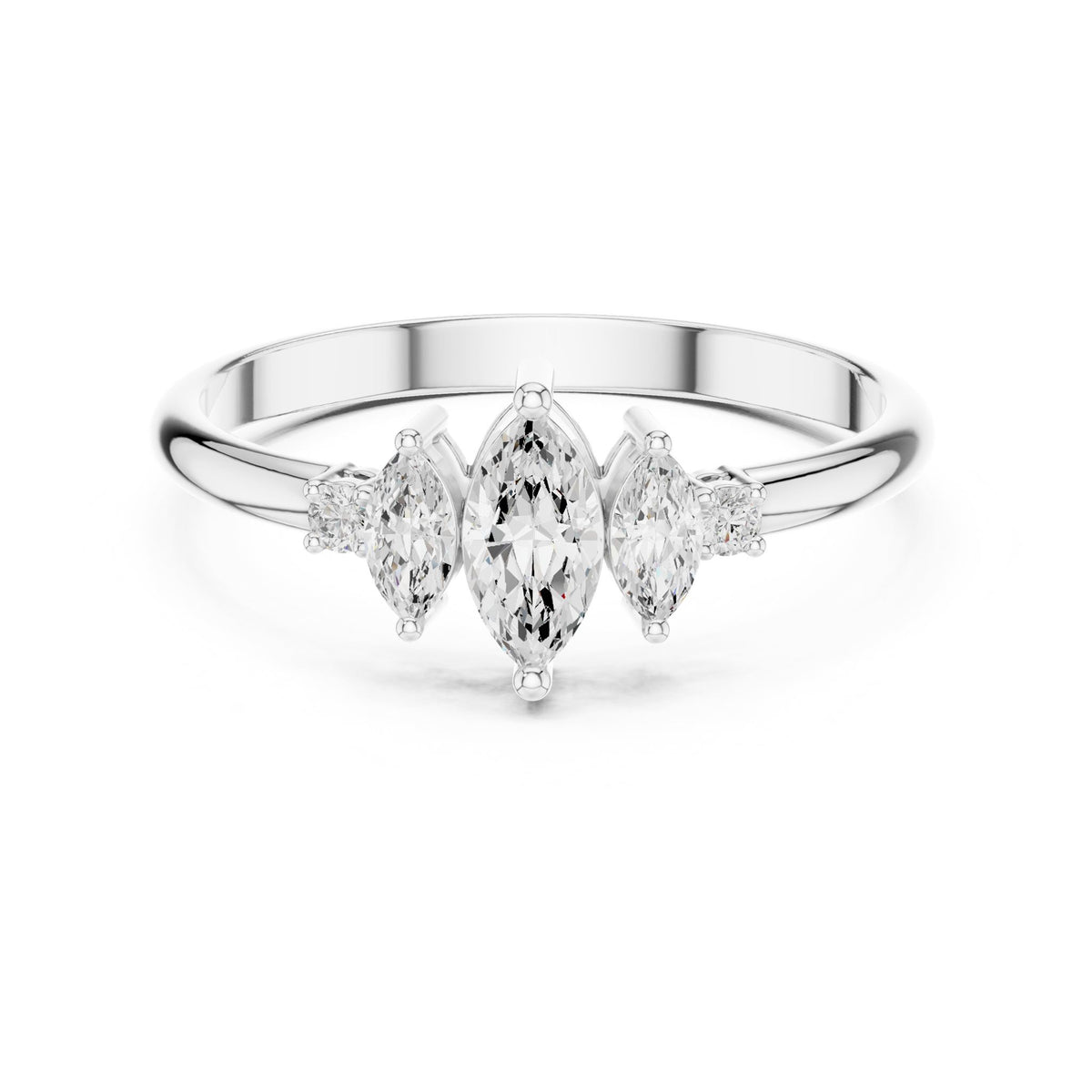 Marquise Three Stone Lab Grown Diamond Engagement Ring