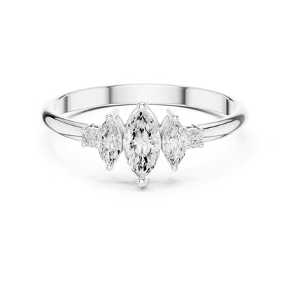 Marquise Three Stone Lab Grown Diamond Engagement Ring