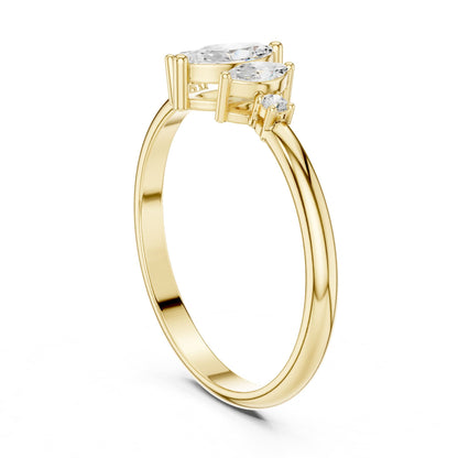 Marquise Three Stone Lab Grown Diamond Engagement Ring
