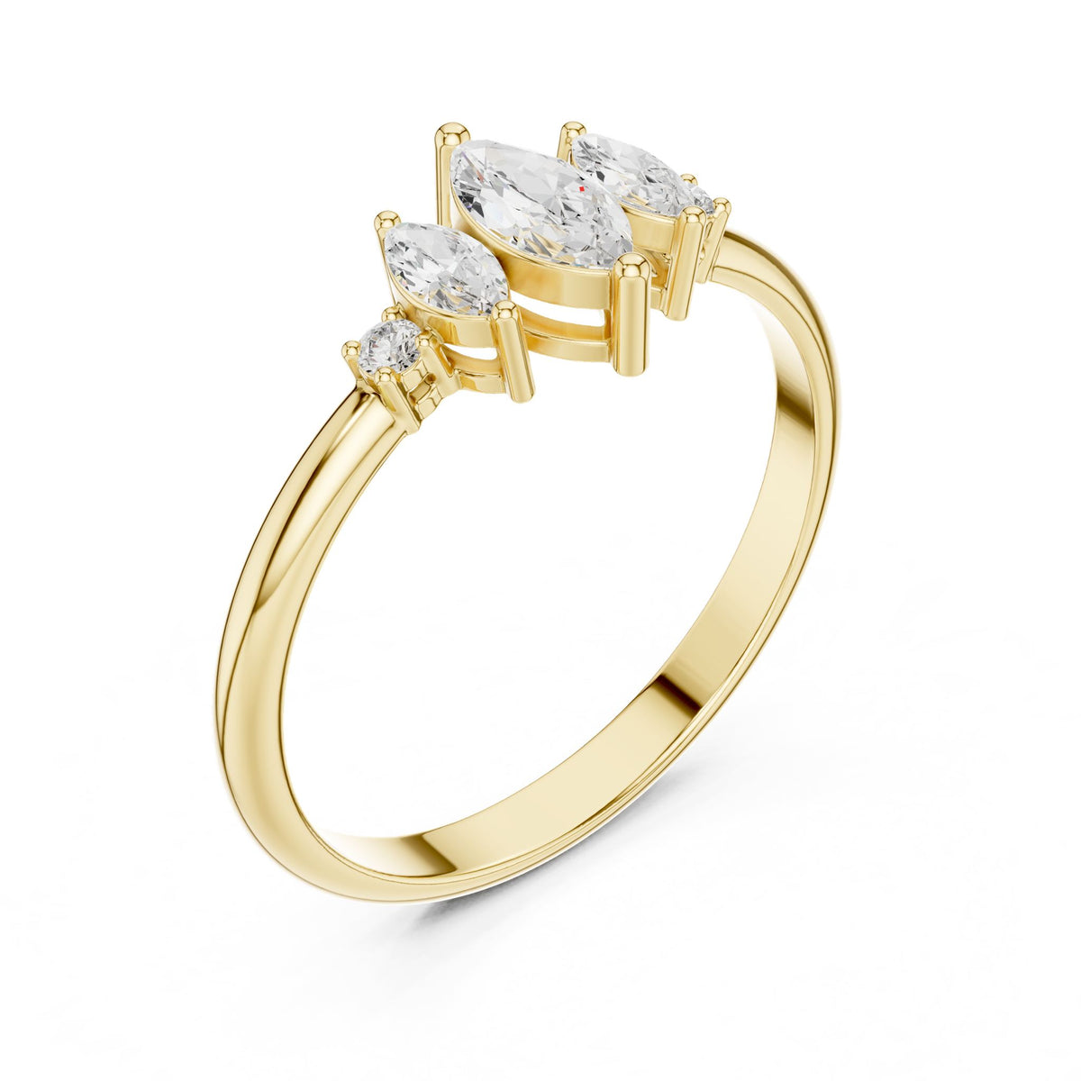 Marquise Three Stone Lab Grown Diamond Engagement Ring