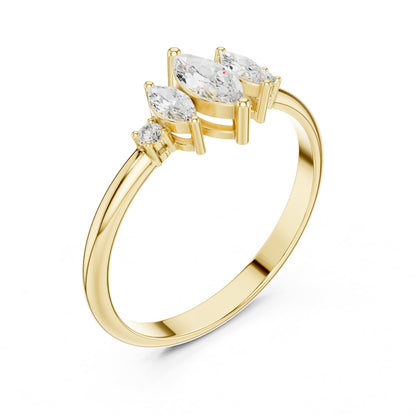 Marquise Three Stone Lab Grown Diamond Engagement Ring