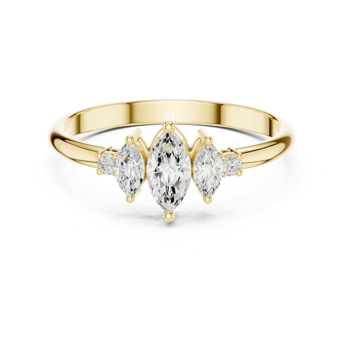 Marquise Three Stone Lab Grown Diamond Engagement Ring