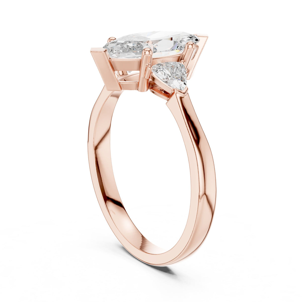 Marquise Three Stone Lab Grown Diamond Engagement Ring