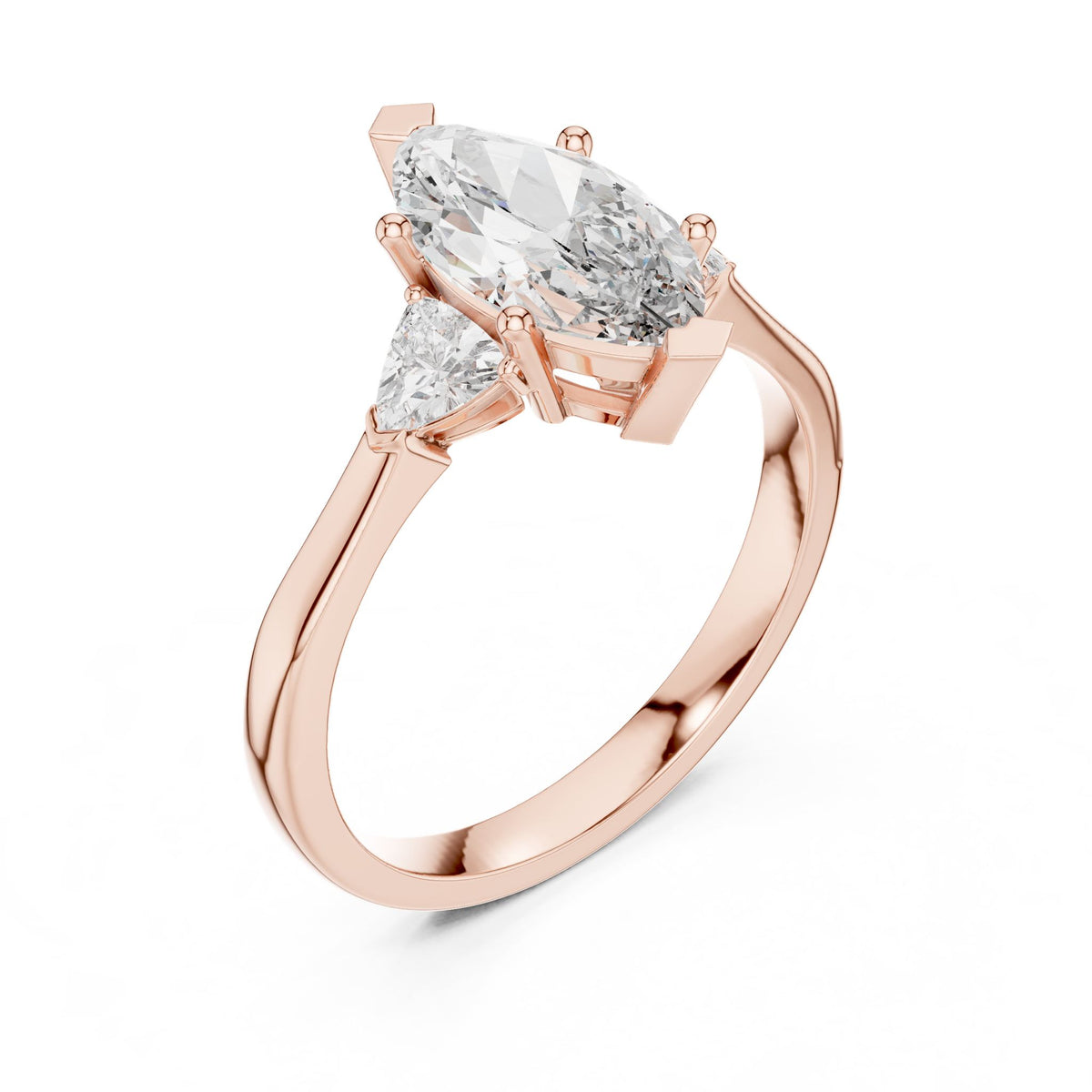 Marquise Three Stone Lab Grown Diamond Engagement Ring