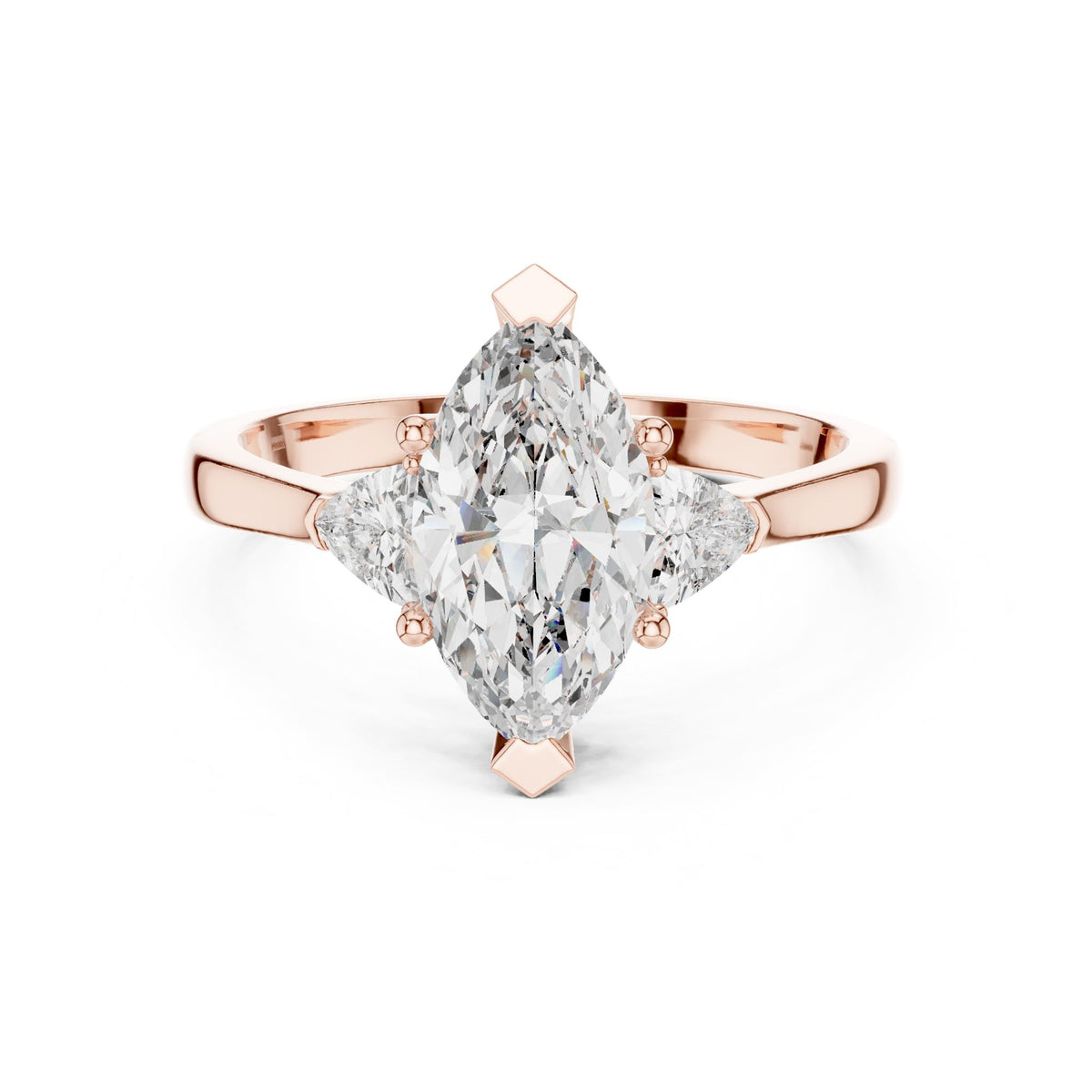 Marquise Three Stone Lab Grown Diamond Engagement Ring