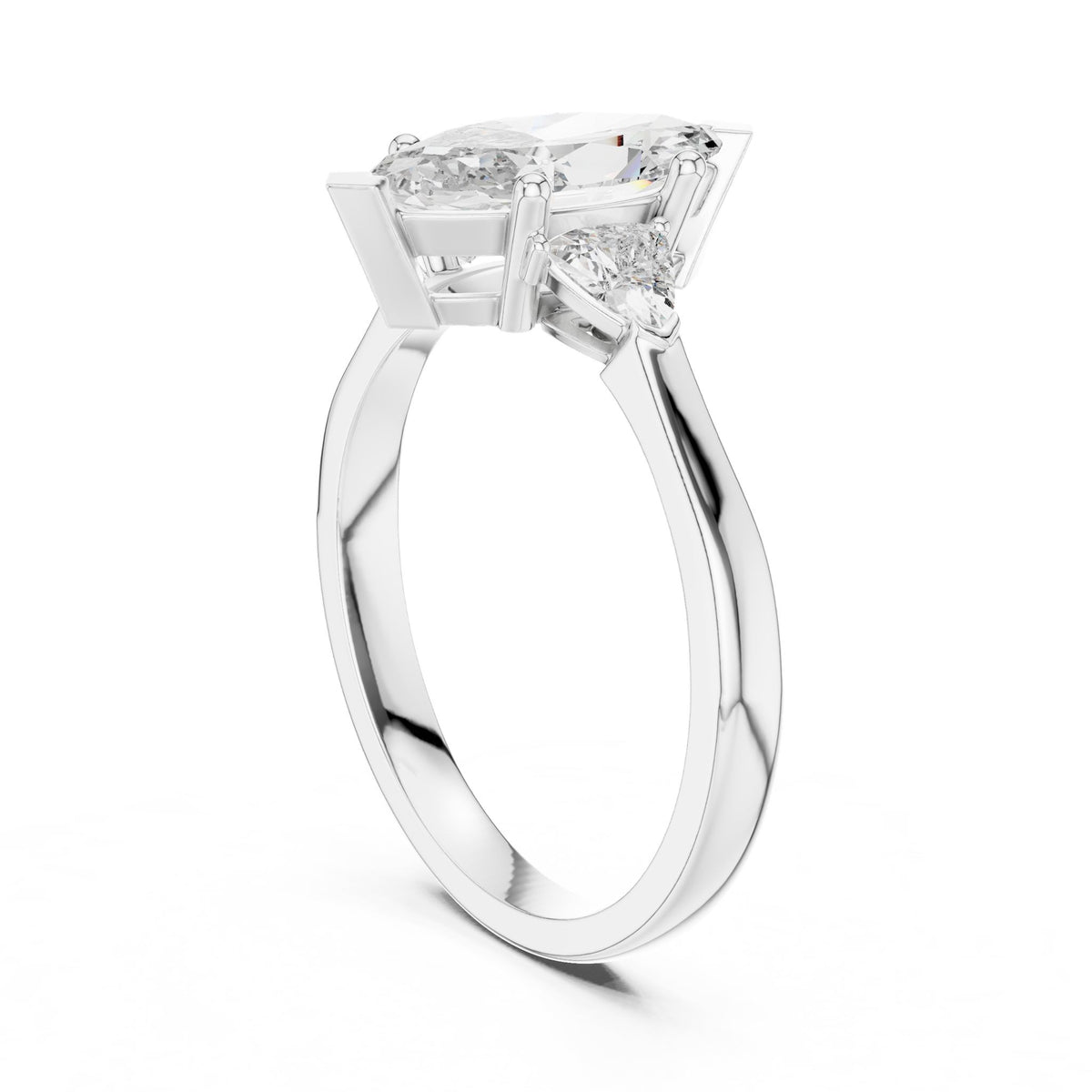 Marquise Three Stone Lab Grown Diamond Engagement Ring
