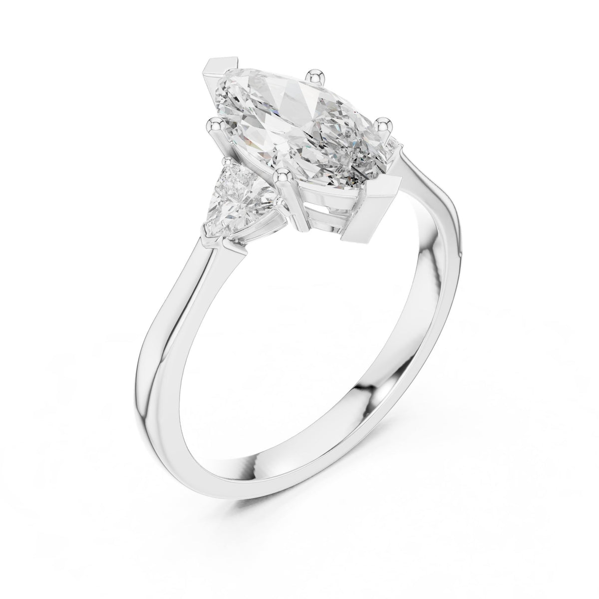 Marquise Three Stone Lab Grown Diamond Engagement Ring
