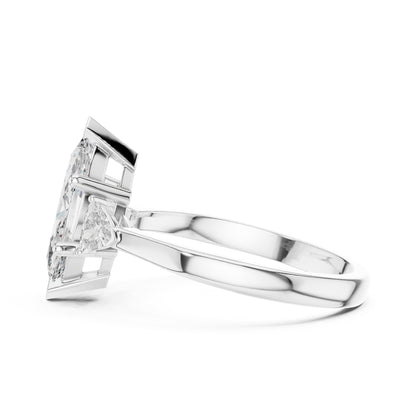 Marquise Three Stone Lab Grown Diamond Engagement Ring
