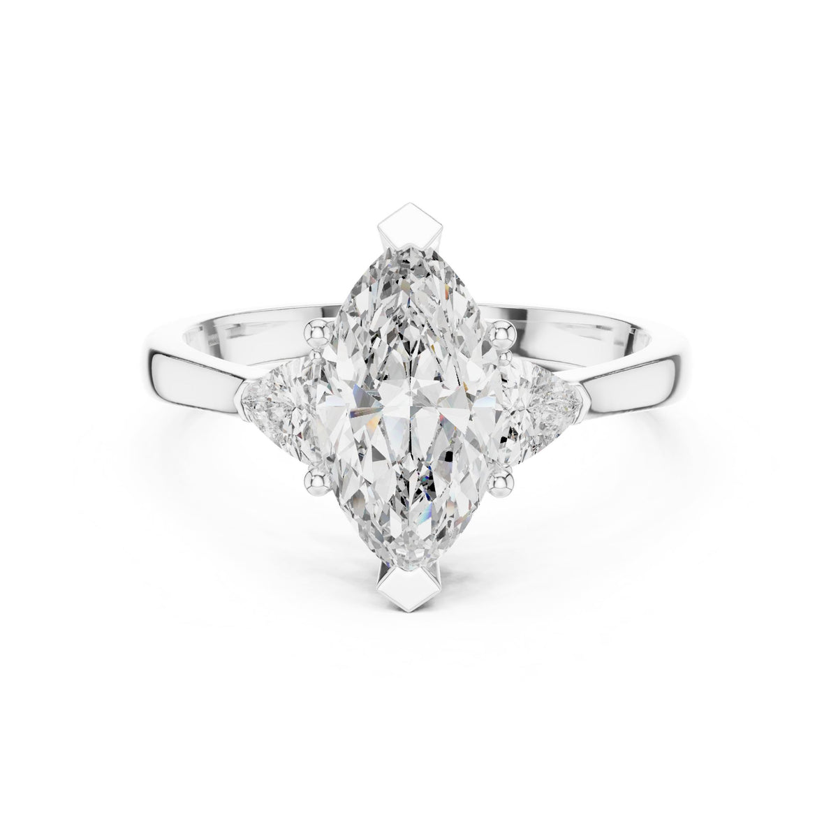 Marquise Three Stone Lab Grown Diamond Engagement Ring