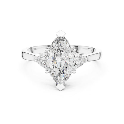 Marquise Three Stone Lab Grown Diamond Engagement Ring
