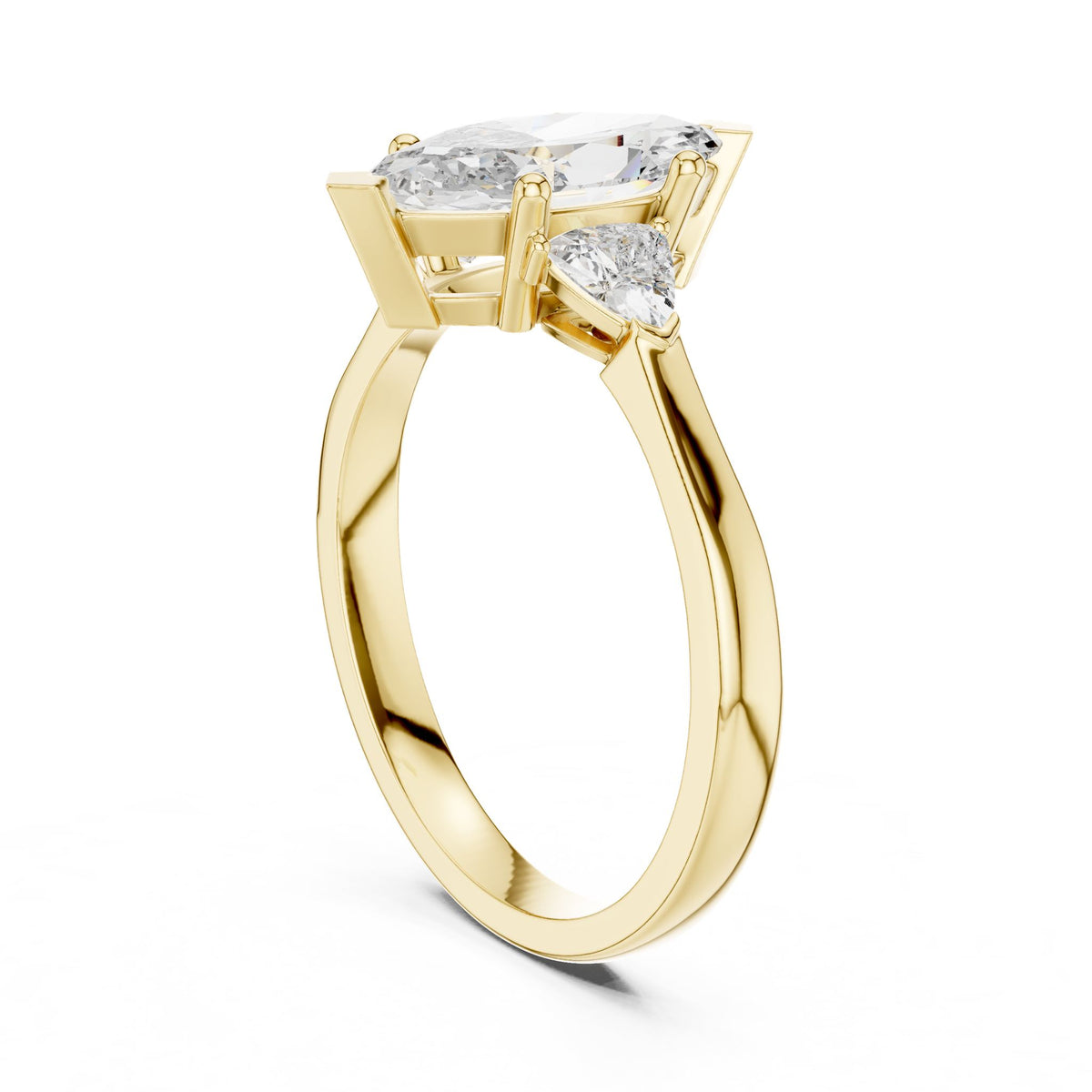 Marquise Three Stone Lab Grown Diamond Engagement Ring