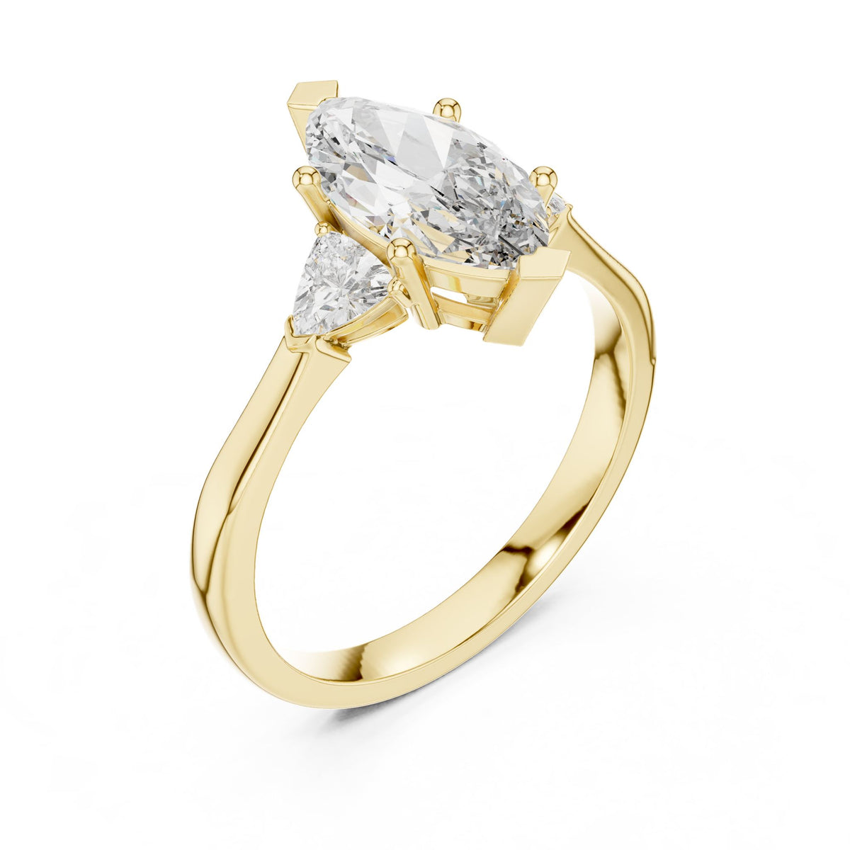 Marquise Three Stone Lab Grown Diamond Engagement Ring