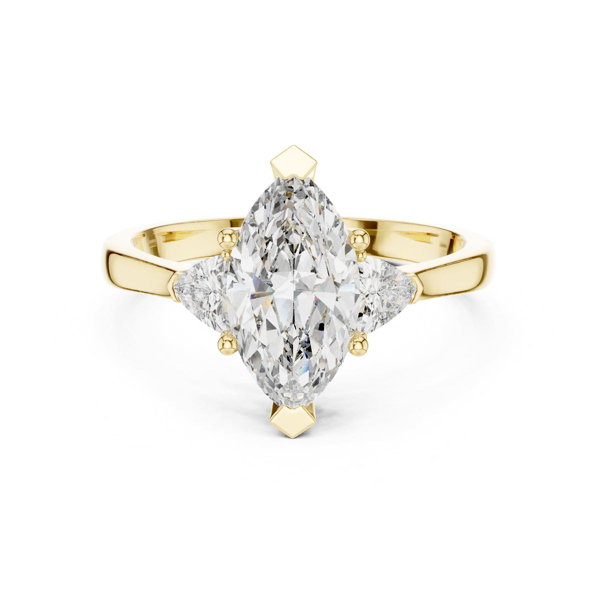 Marquise Three Stone Lab Grown Diamond Engagement Ring