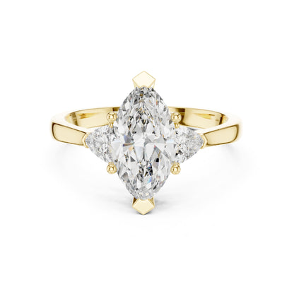 Marquise Three Stone Lab Grown Diamond Engagement Ring