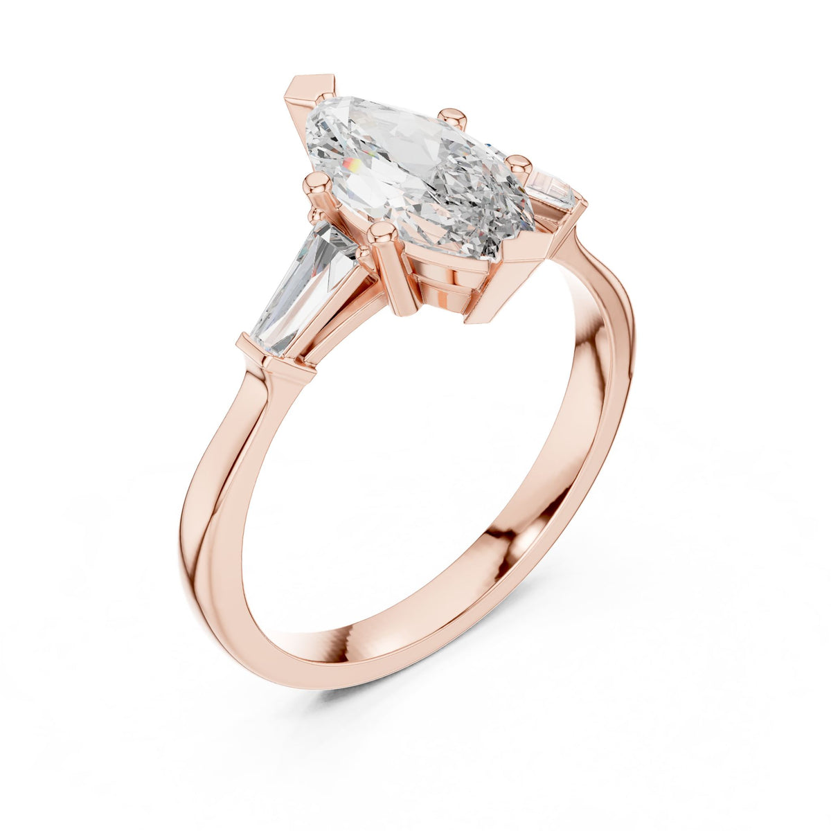 Marquise Three Stone Lab Grown Diamond Engagement Ring