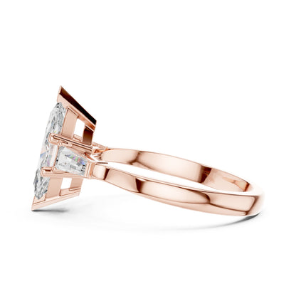Marquise Three Stone Lab Grown Diamond Engagement Ring