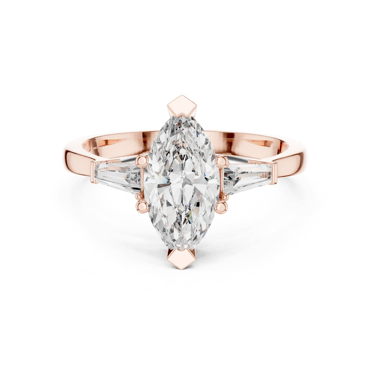 Marquise Three Stone Lab Grown Diamond Engagement Ring