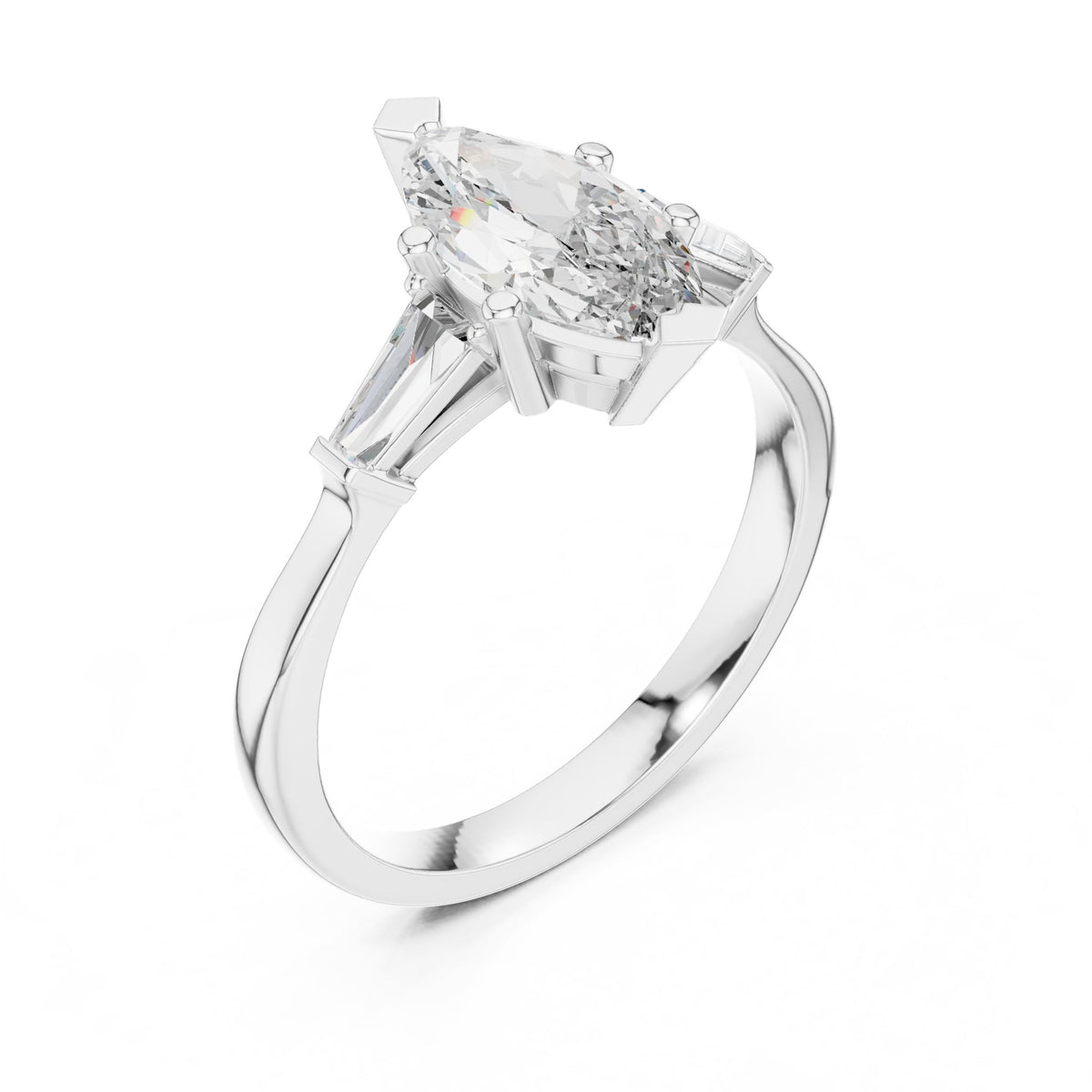 Marquise Three Stone Lab Grown Diamond Engagement Ring
