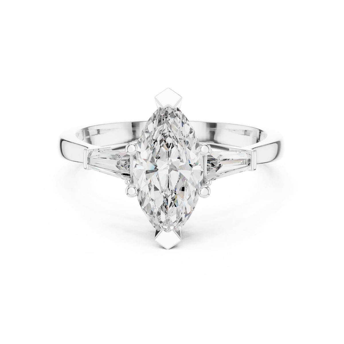 Marquise Three Stone Lab Grown Diamond Engagement Ring