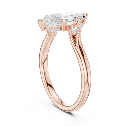 Marquise Three Stone Lab Grown Diamond Engagement Ring