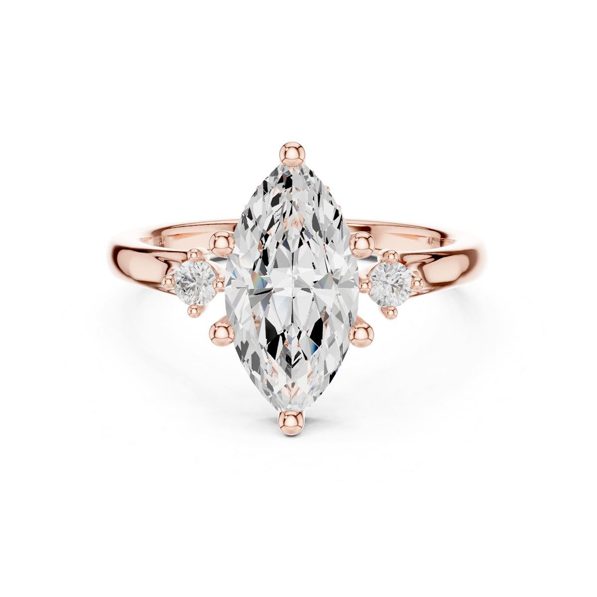 Marquise Three Stone Lab Grown Diamond Engagement Ring
