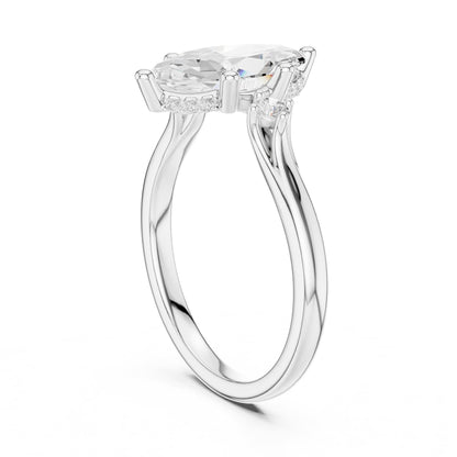 Marquise Three Stone Lab Grown Diamond Engagement Ring