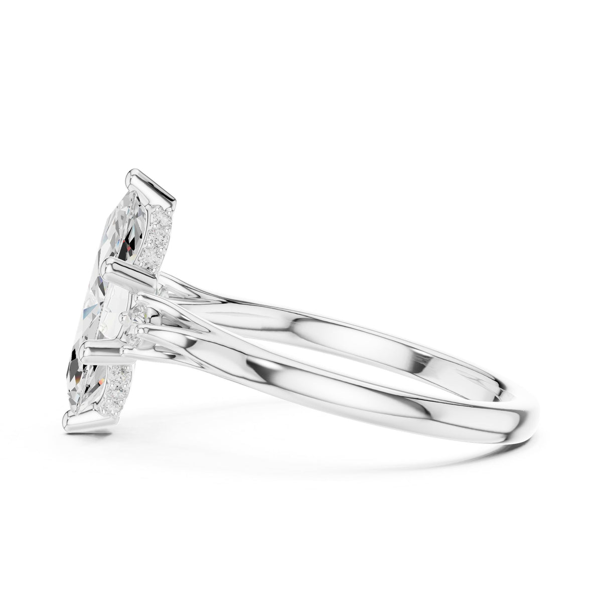 Marquise Three Stone Lab Grown Diamond Engagement Ring