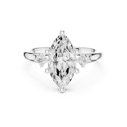 Marquise Three Stone Lab Grown Diamond Engagement Ring