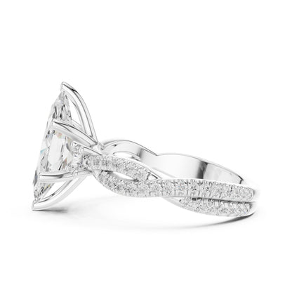 Marquise Three Stone Lab Grown Diamond Engagement Ring