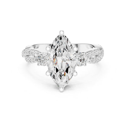 Marquise Three Stone Lab Grown Diamond Engagement Ring