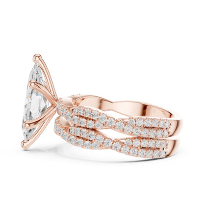 Marquise Twist Lab Grown Diamond Engagement Ring