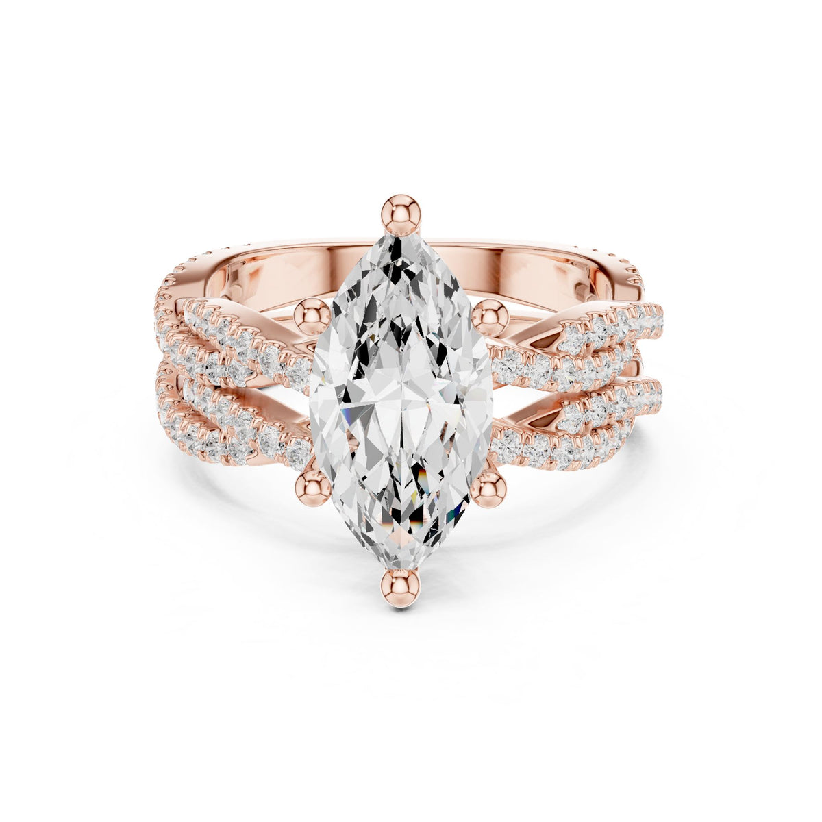 Marquise Twist Lab Grown Diamond Engagement Ring