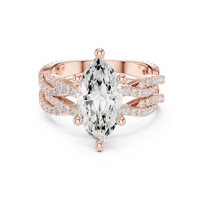 Marquise Twist Lab Grown Diamond Engagement Ring