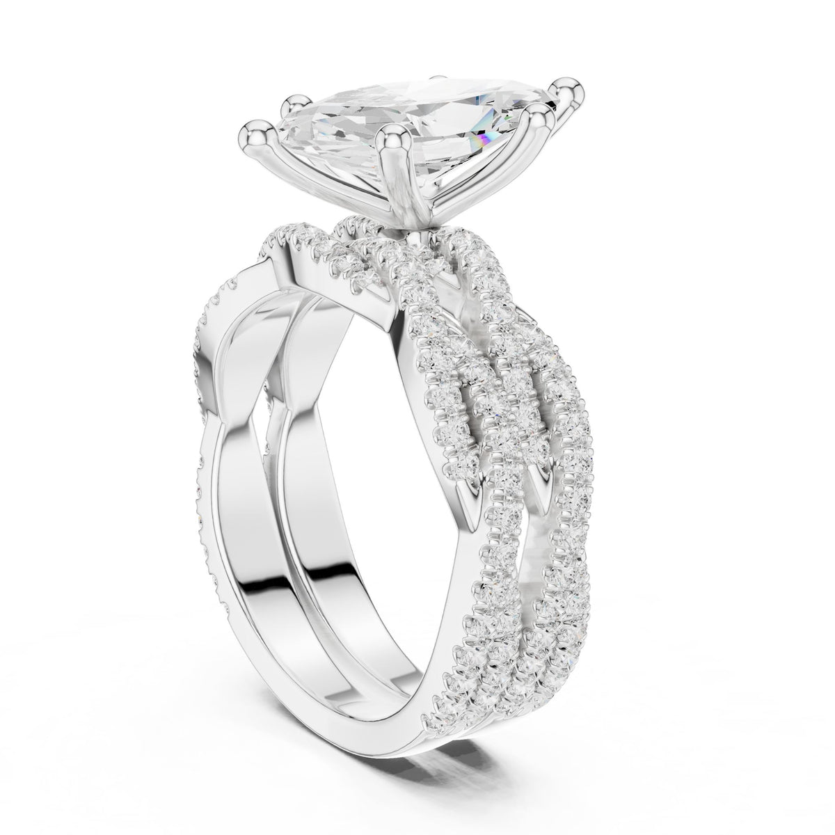 Marquise Twist Lab Grown Diamond Engagement Ring